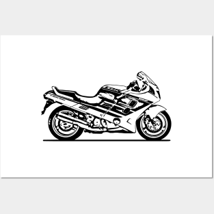 CBR1000F Motorcycle Sketch Art Posters and Art